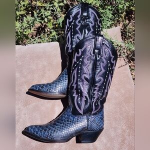 Dan Post snakeskin & embroidered leather boots